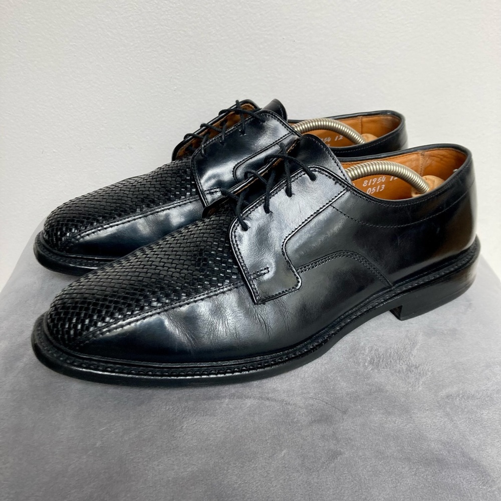 Allen Edmonds Men’s Hillside Woven Toe Oxford Shoes Size 9.5 D Black Leather